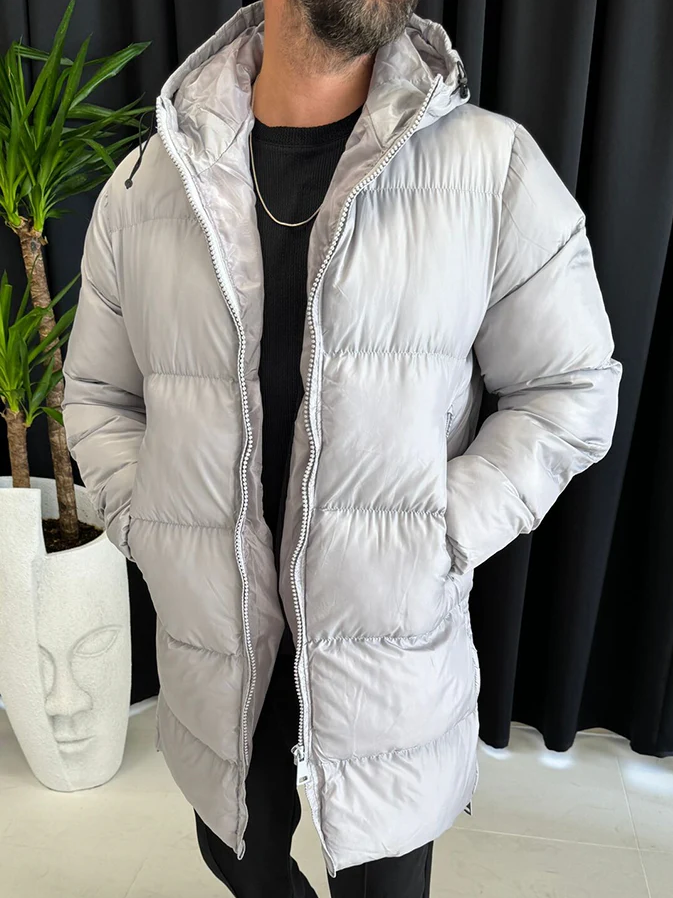 Padded Jacket for Men – Warm Insulated Coat with Hood for Winter Wear