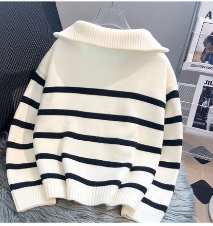 Women's Striped Jumper – Cozy Knit Sweater for Casual and Chic Outfits