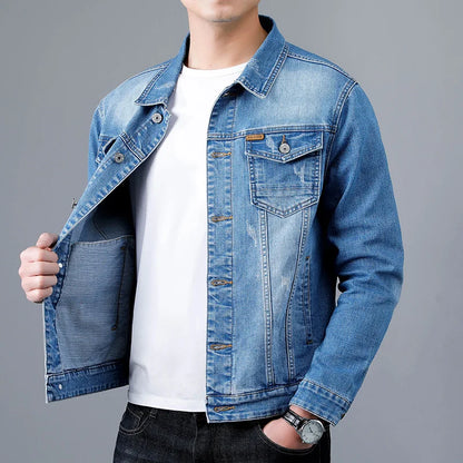 Men's Faded Denim Jacket – Stylish Casual Outerwear for Everyday Wear