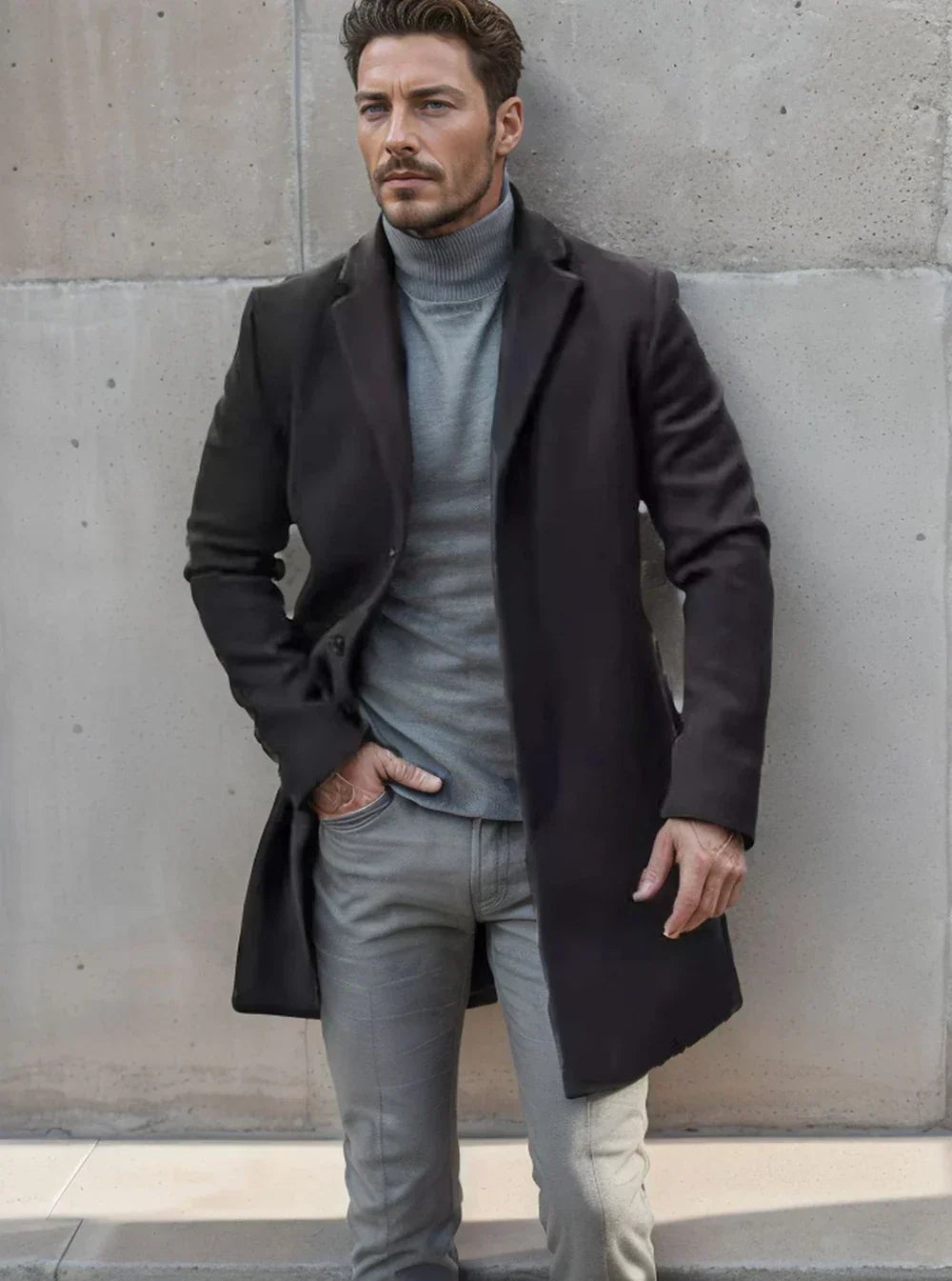 Men's Elegant Coat – Stylish Tailored Overcoat for Formal and Casual Wear