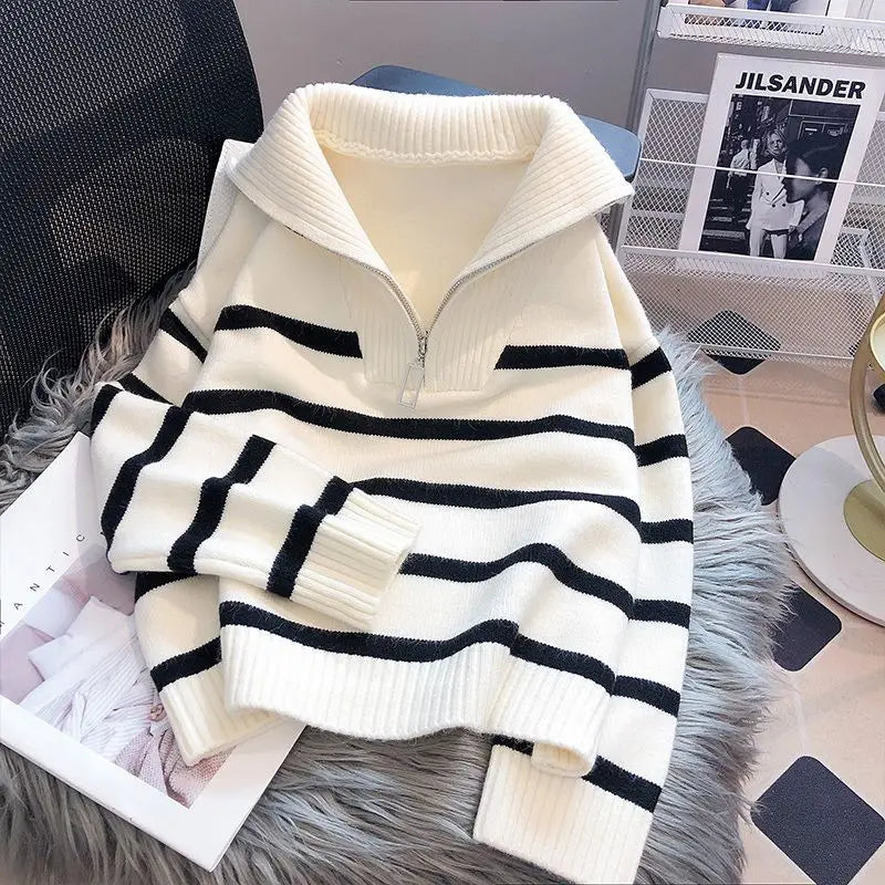 Women's Striped Jumper – Cozy Knit Sweater for Casual and Chic Outfits