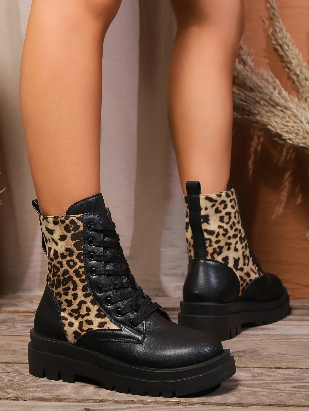 Leopard Print Boots for Women – Stylish Ankle Booties in Faux Leather