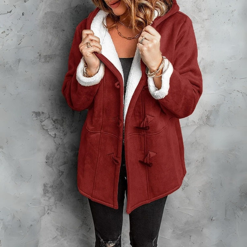 Stylish Hooded Coat Women – Warm Winter Jacket with Pockets and Trendy Design