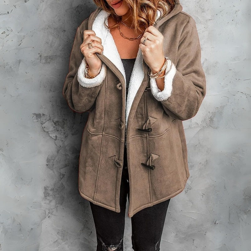 Stylish Hooded Coat Women – Warm Winter Jacket with Pockets and Trendy Design