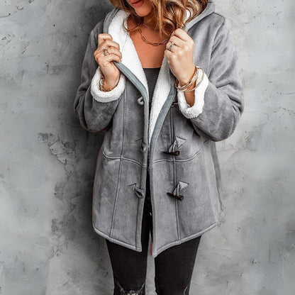 Stylish Hooded Coat Women – Warm Winter Jacket with Pockets and Trendy Design