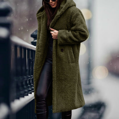 Winter Coat for Women – Long Warm Stylish Jacket with Hood and Pockets