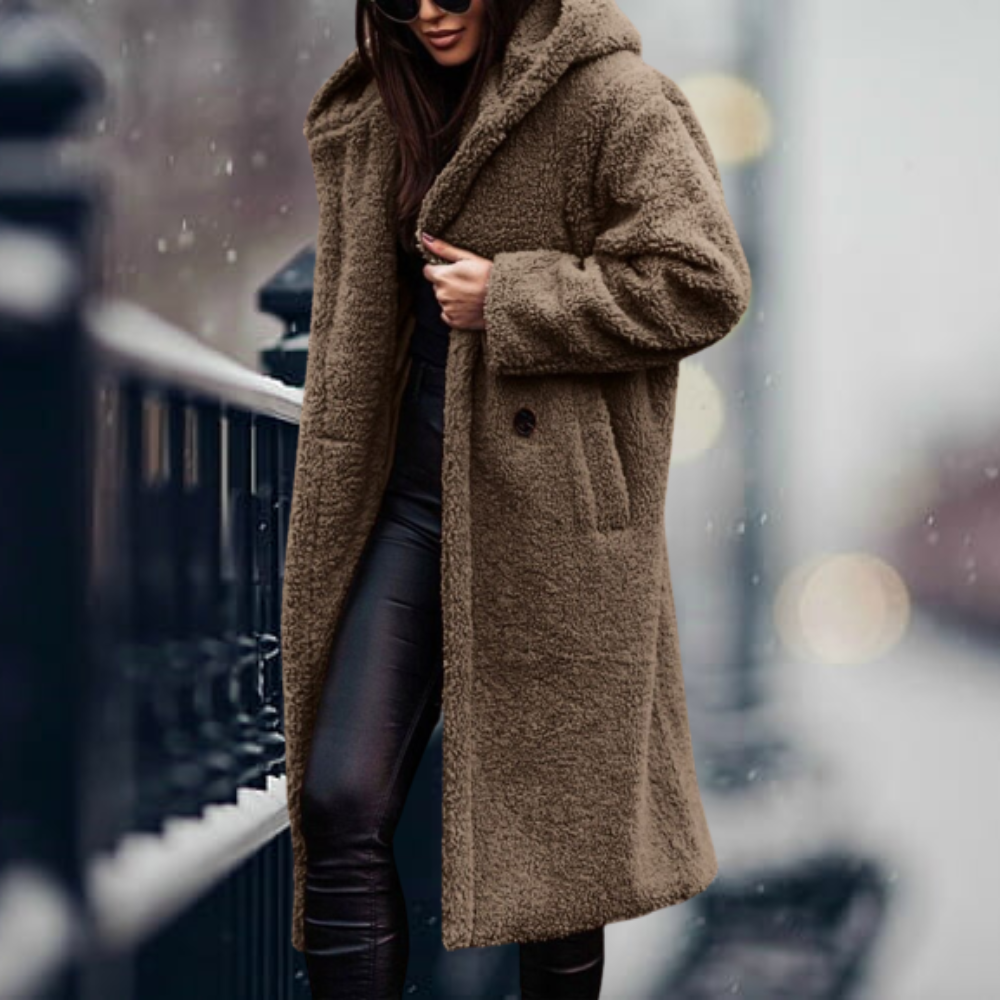 Winter Coat for Women – Long Warm Stylish Jacket with Hood and Pockets