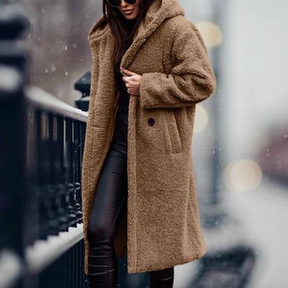 Winter Coat for Women – Long Warm Stylish Jacket with Hood and Pockets