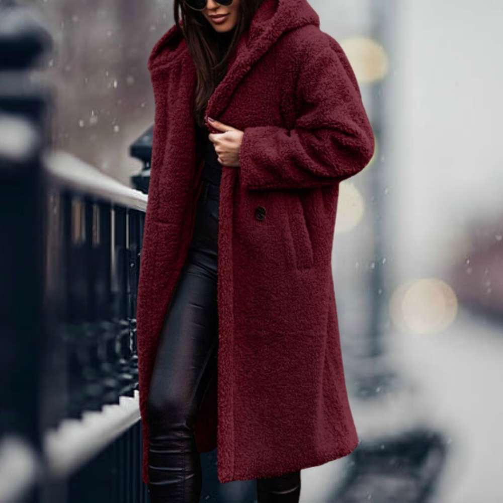 Winter Coat for Women – Long Warm Stylish Jacket with Hood and Pockets