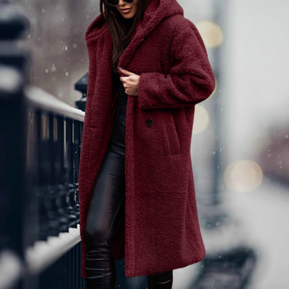 Winter Coat for Women – Long Warm Stylish Jacket with Hood and Pockets