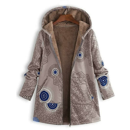 Winter Coat for Women – Floral Print Warm Jacket with Stylish Design