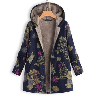 Winter Coat for Women – Floral Print Warm Jacket with Stylish Design