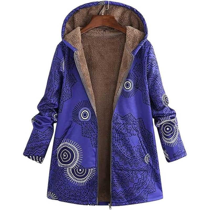 Winter Coat for Women – Floral Print Warm Jacket with Stylish Design