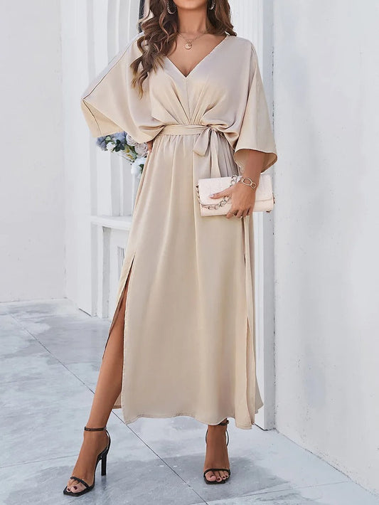 Long Dress for Women – Elegant Slit Maxi Dress for Evening and Casual Wear