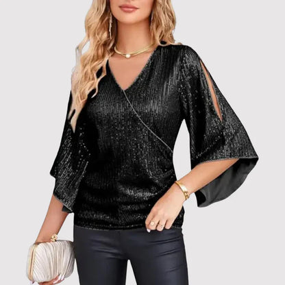 Women's Sparkling Blouse – Elegant Sequin Top for Parties and Events