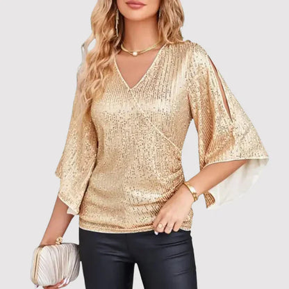 Women's Sparkling Blouse – Elegant Sequin Top for Parties and Events