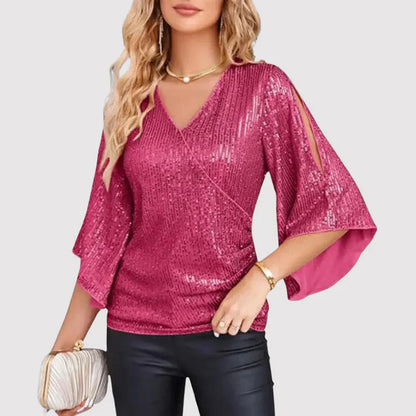 Women's Sparkling Blouse – Elegant Sequin Top for Parties and Events