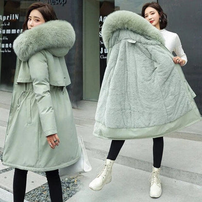 Women's Long Hooded Parka Coat – Warm Waterproof Winter Jacket for Cold Weather