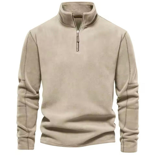 Men's Fleece Pullover – Cozy Autumn Sweater for Casual Wear and Outdoor Activities