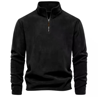 Men's Fleece Pullover – Cozy Autumn Sweater for Casual Wear and Outdoor Activities