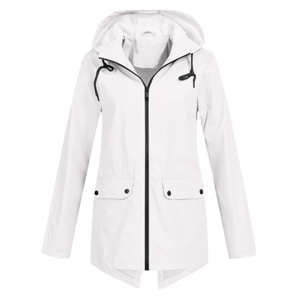 Women's Raincoat with Hood – Warm Waterproof Jacket for Outdoor Activities