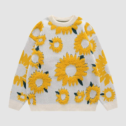 Floral Sweater Women – Cozy Knit Pullover with Floral Design for Casual Wear