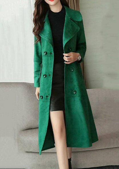 Women's Elegant Coat – Stylish Long Overcoat with Warm Fabric for Winter