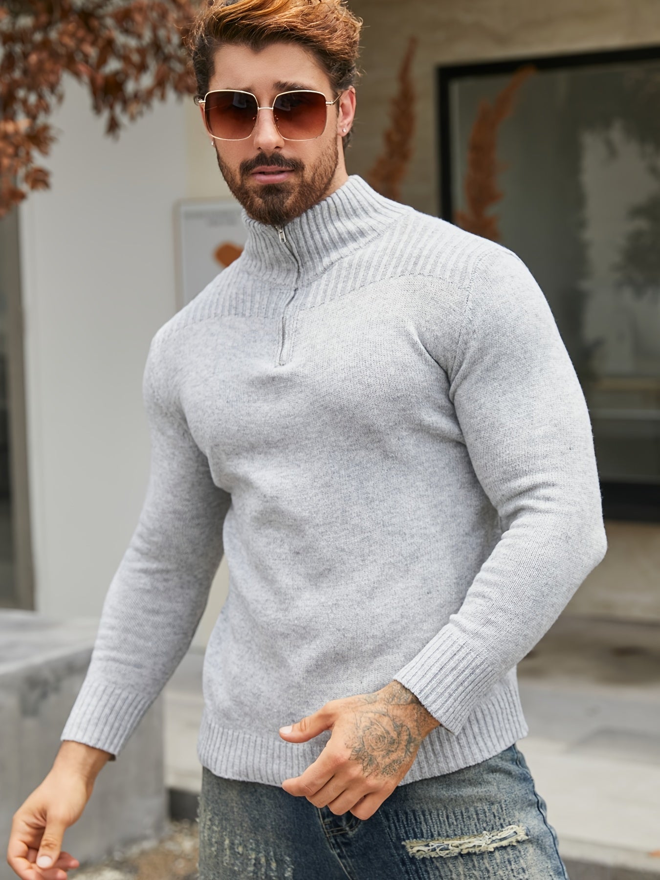 Men's Roll Neck Jumper – Classic Knit Sweater for Winter Style & Comfort