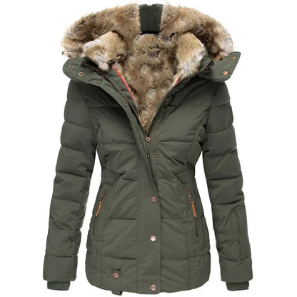 Padded Winter Coat Women – Warm Insulated Jacket with Hood for Cold Weather