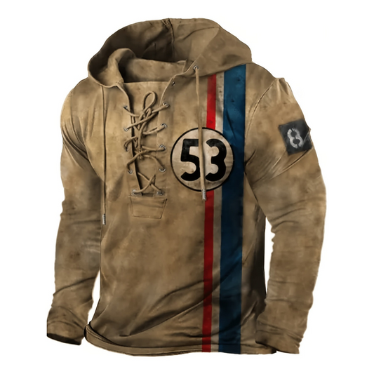 Men's Vintage Hoodie – Retro Style Pullover Sweatshirt for Casual Wear