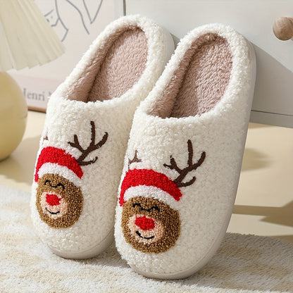 Christmas Slippers for Women – Cozy Fleece Holiday Footwear with Non-Slip Sole