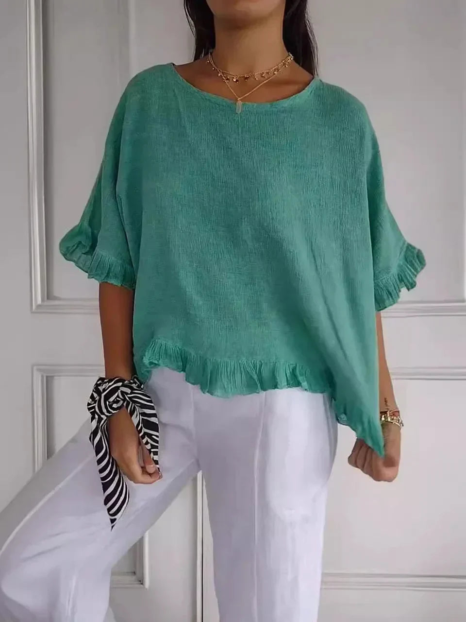 Ruffled Blouse for Women – Stylish Lightweight Top with Elegant Design