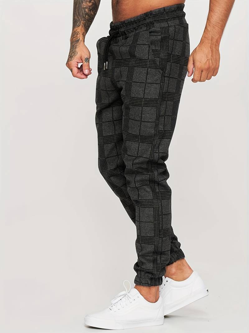 Men's Jogging Trousers – Checked Athletic Pants for Comfort and Style