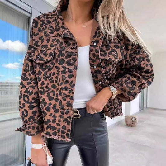 Leopard Print Jacket Women – Stylish Animal Print Coat for Casual Wear