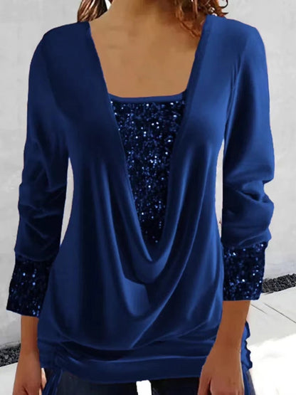 Sequin Blouse for Women – Sparkly Glitter Top for Party and Evening Wear