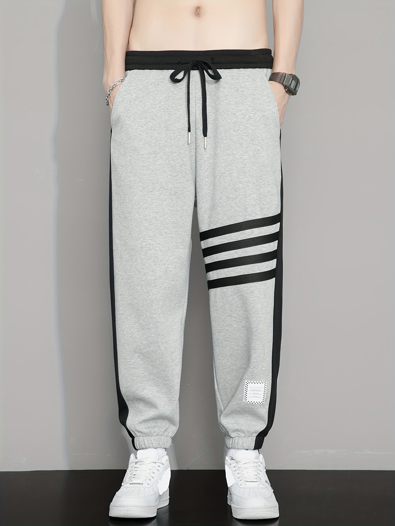 Men's Striped Sweatpants – Comfortable Casual Joggers for Gym and Lounge