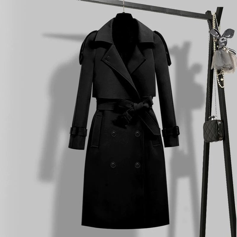 Women's Stylish Belted Coat – Elegant Outerwear for Fall and Winter Fashion