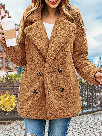 Women's Fashion Coat – Stylish Warm Outerwear with Pockets for Winter