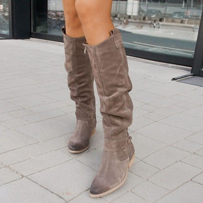 Women's Suede Boots – Elegant Ankle Booties for Fall and Winter Fashion