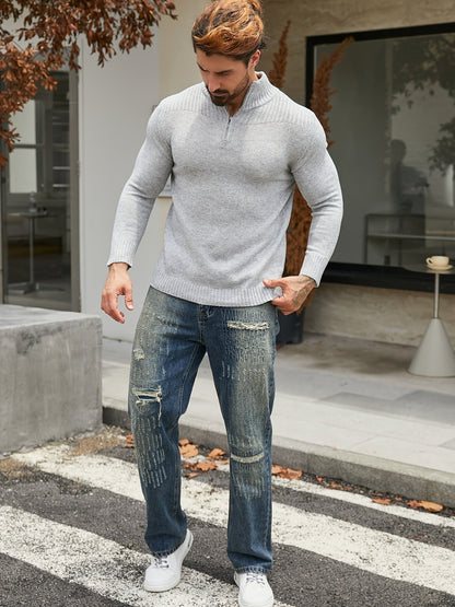 Men's Roll Neck Jumper – Classic Knit Sweater for Winter Style & Comfort