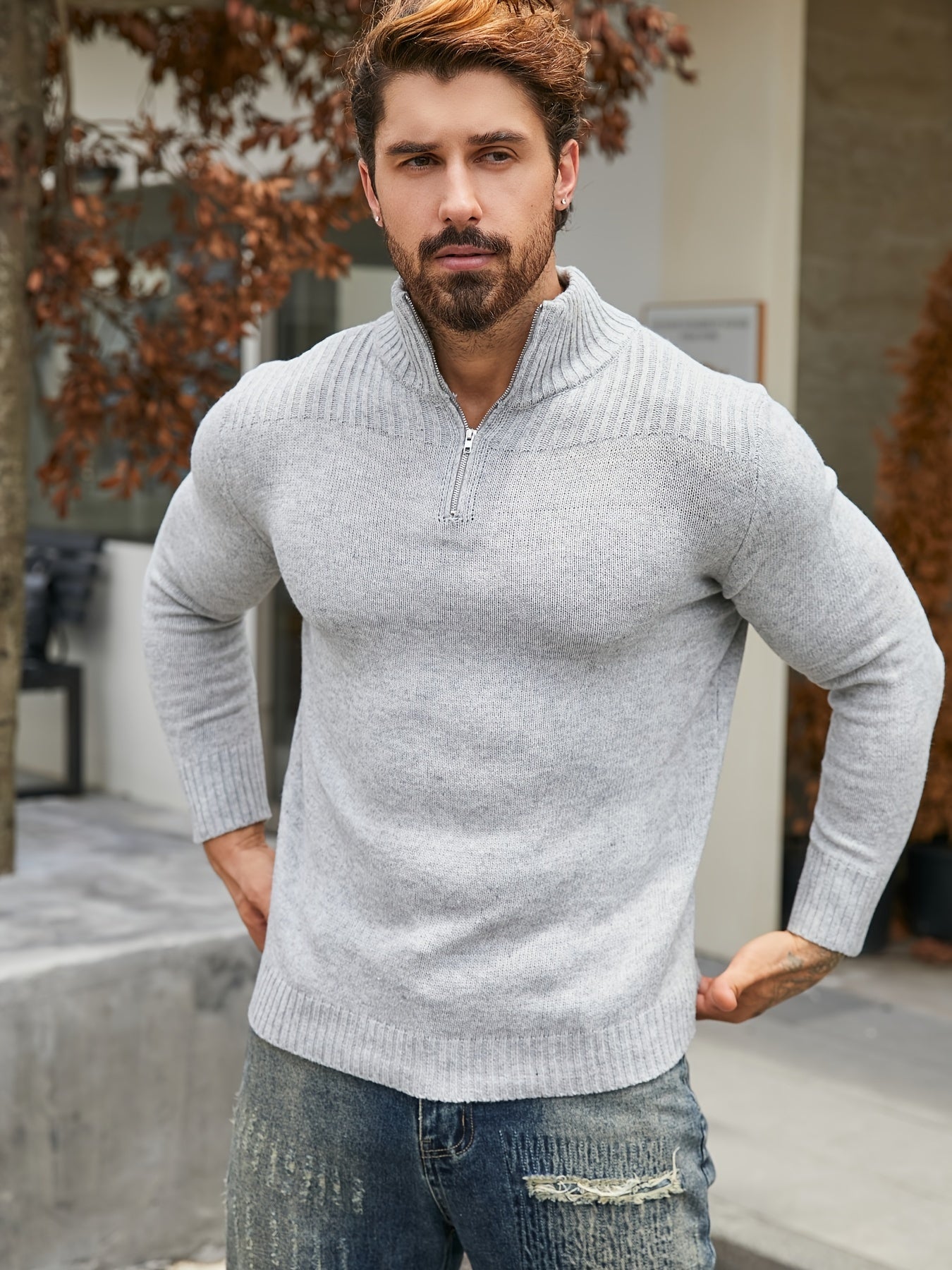 Men's Roll Neck Jumper – Classic Knit Sweater for Winter Style & Comfort