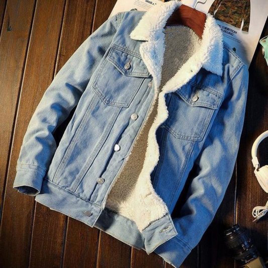 Men's Denim Winter Jacket – Warm Casual Outerwear with Stylish Design