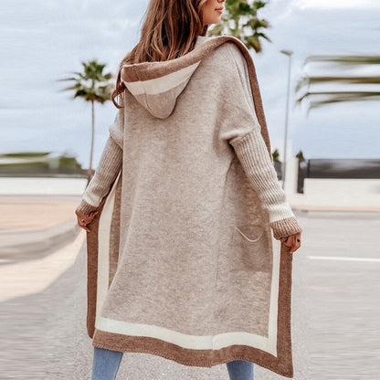 Long Cardigan for Women – Cozy Hooded Knit Sweater for Fall & Winter