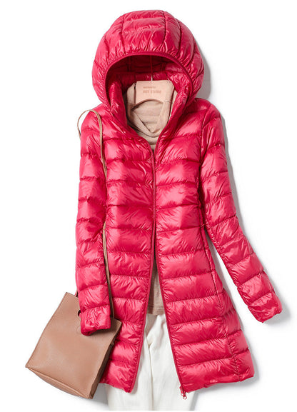 Long Puffer Jacket Women – Warm Stylish Winter Coat with Hood and Pockets