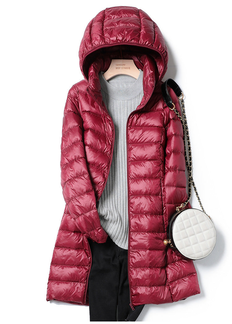 Long Puffer Jacket Women – Warm Stylish Winter Coat with Hood and Pockets