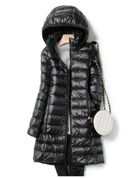 Long Puffer Jacket Women – Warm Stylish Winter Coat with Hood and Pockets