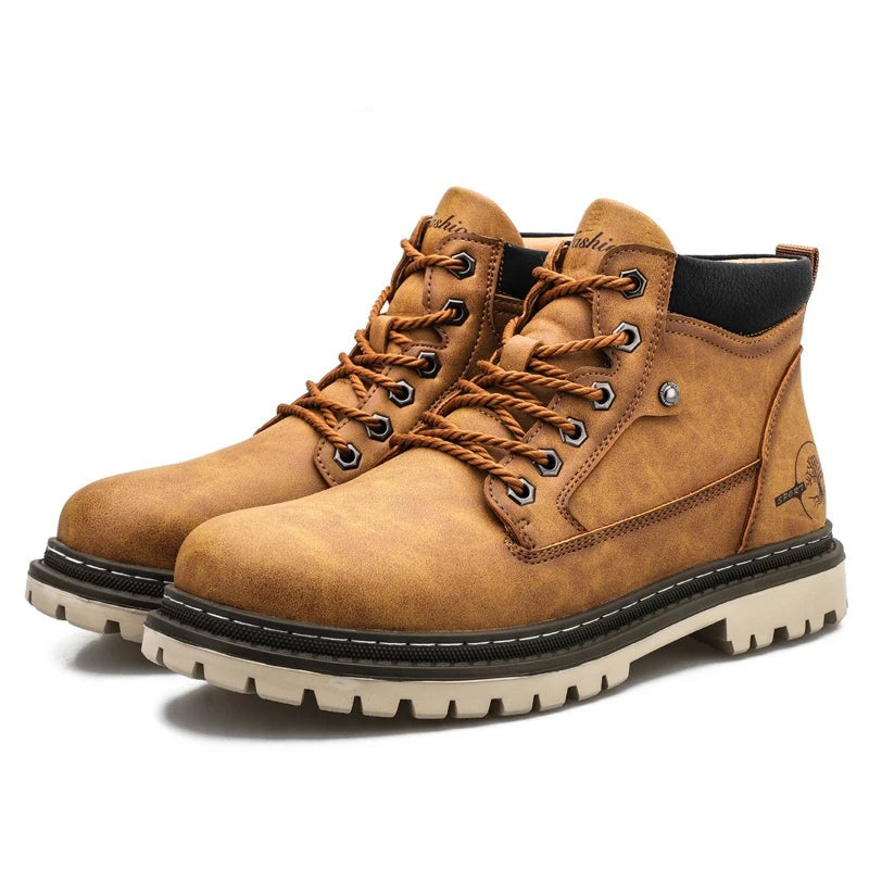 Men's Casual Lace-Up Boots – Stylish Leather Footwear for Everyday Wear