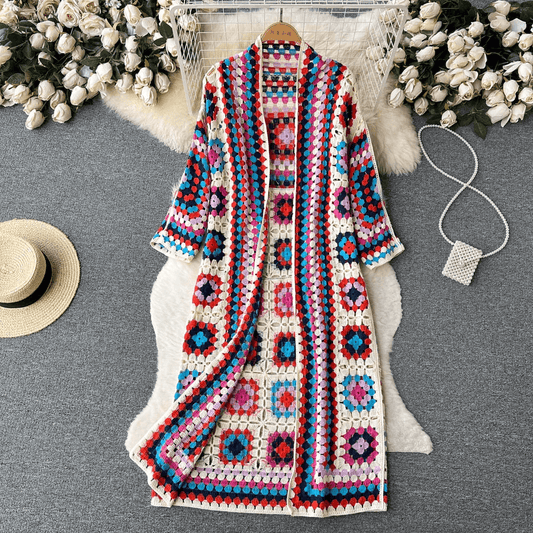 Floral Cardigan for Women – Crochet Knit Sweater for Spring & Summer Fashion