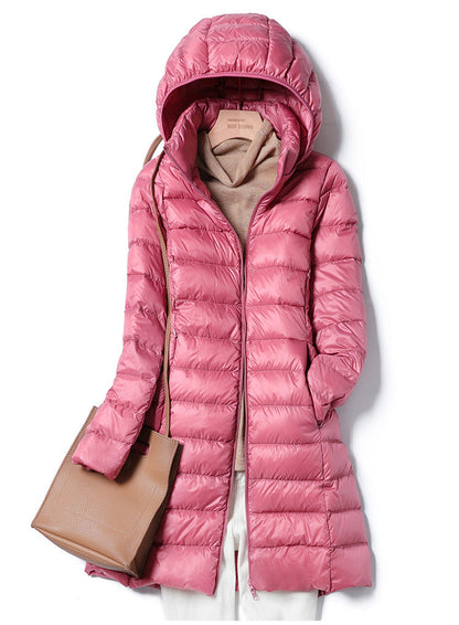 Long Puffer Jacket Women – Warm Stylish Winter Coat with Hood and Pockets