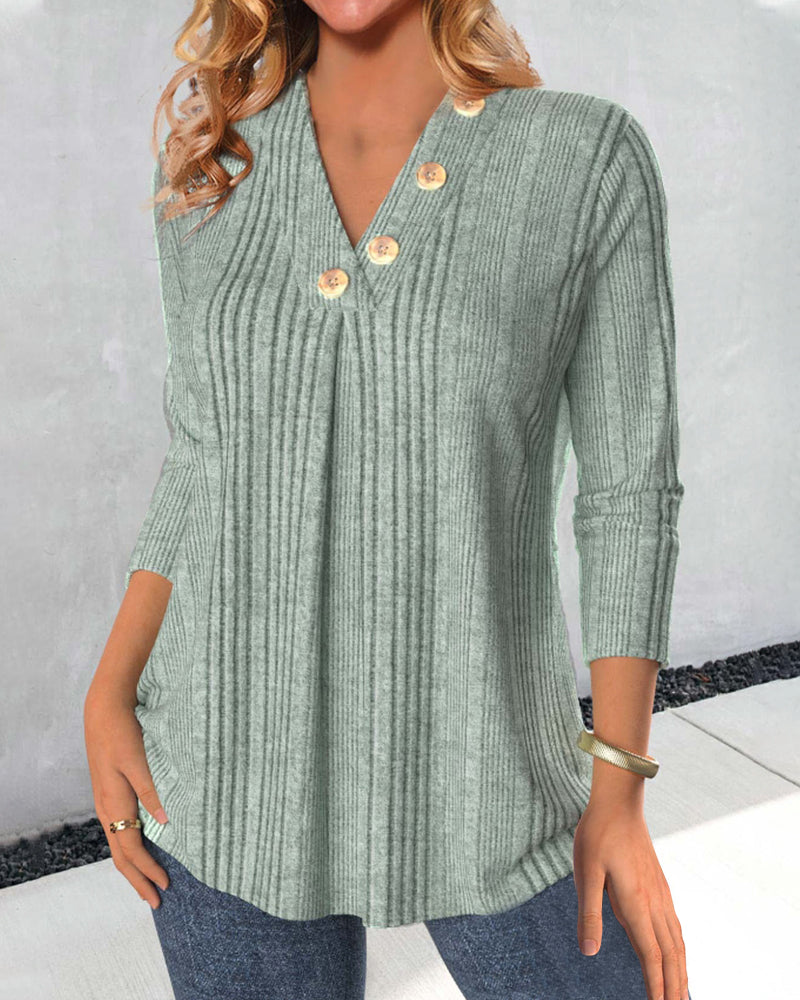 V-Neck Blouse for Women – Casual Lightweight Top with Short Sleeves